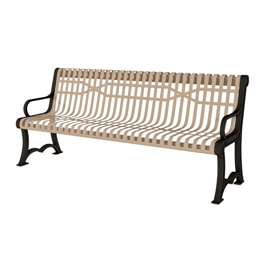 Slatted Steel Garden Bench – Robust and Elegant Outdoor Seating - Coated Outdoor Furniture