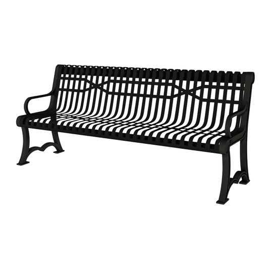 Slatted Steel Garden Bench – Robust and Elegant Outdoor Seating - Coated Outdoor Furniture