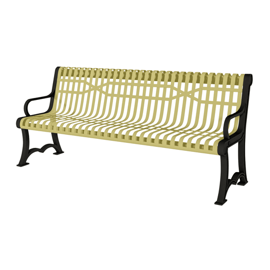 Slatted Steel Garden Bench – Robust and Elegant Outdoor Seating - Coated Outdoor Furniture