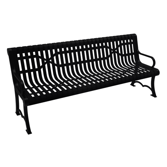 Slatted Steel Garden Bench – Robust and Elegant Outdoor Seating - Coated Outdoor Furniture