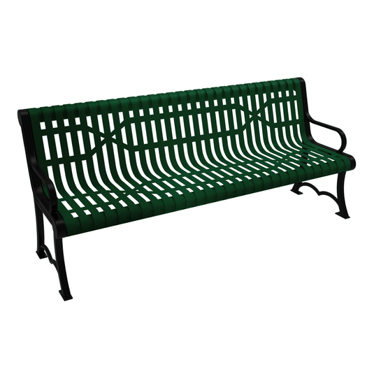 Slatted Steel Garden Bench – Robust and Elegant Outdoor Seating - Coated Outdoor Furniture