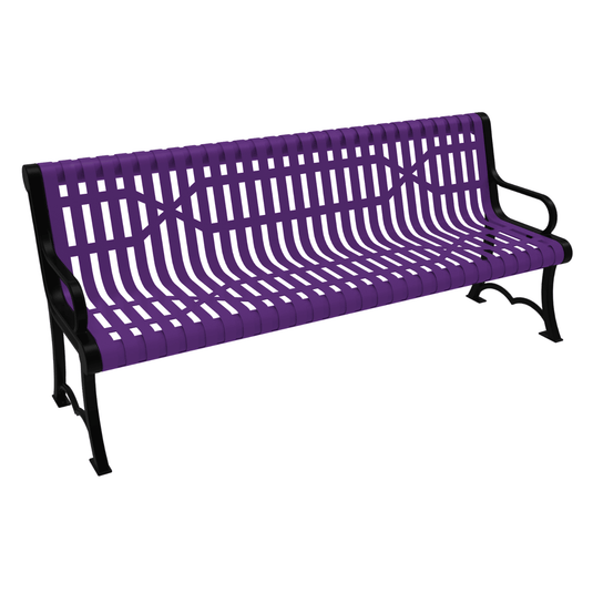 Slatted Steel Garden Bench – Robust and Elegant Outdoor Seating - Coated Outdoor Furniture