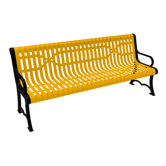 Slatted Steel Garden Bench – Robust and Elegant Outdoor Seating - Coated Outdoor Furniture