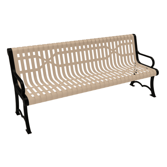 Slatted Steel Garden Bench – Robust and Elegant Outdoor Seating - Coated Outdoor Furniture