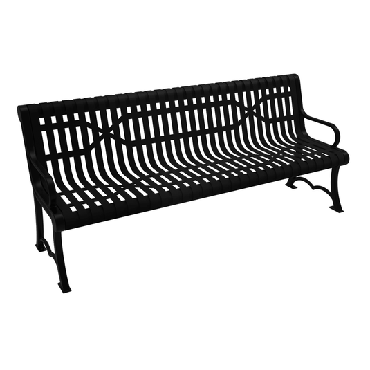 Slatted Steel Garden Bench – Robust and Elegant Outdoor Seating - Coated Outdoor Furniture