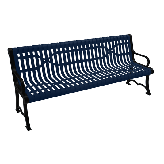 Slatted Steel Garden Bench – Robust and Elegant Outdoor Seating - Coated Outdoor Furniture