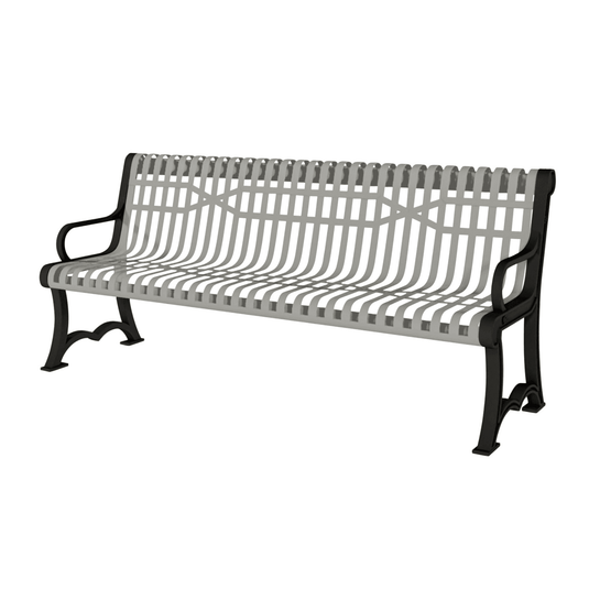 Slatted Steel Garden Bench – Robust and Elegant Outdoor Seating - Coated Outdoor Furniture