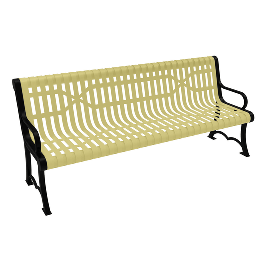 Slatted Steel Garden Bench – Robust and Elegant Outdoor Seating - Coated Outdoor Furniture