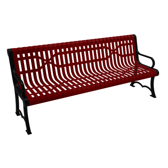 Slatted Steel Garden Bench – Robust and Elegant Outdoor Seating - Coated Outdoor Furniture