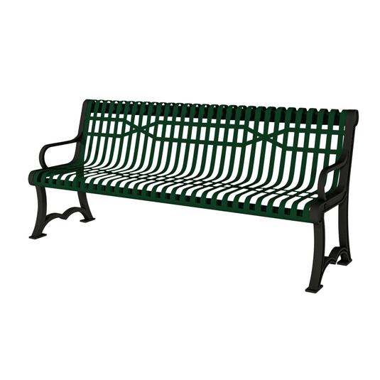 Slatted Steel Garden Bench – Robust and Elegant Outdoor Seating - Coated Outdoor Furniture