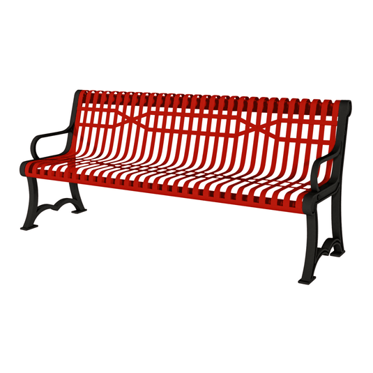 Slatted Steel Garden Bench – Robust and Elegant Outdoor Seating - Coated Outdoor Furniture