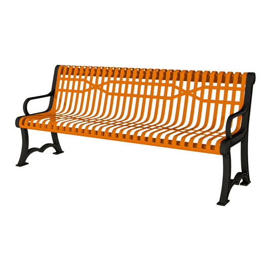 Slatted Steel Garden Bench – Robust and Elegant Outdoor Seating - Coated Outdoor Furniture