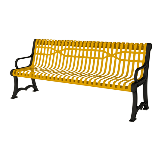 Slatted Steel Garden Bench – Robust and Elegant Outdoor Seating - Coated Outdoor Furniture