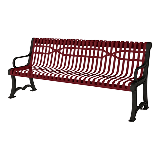 Slatted Steel Garden Bench – Robust and Elegant Outdoor Seating - Coated Outdoor Furniture