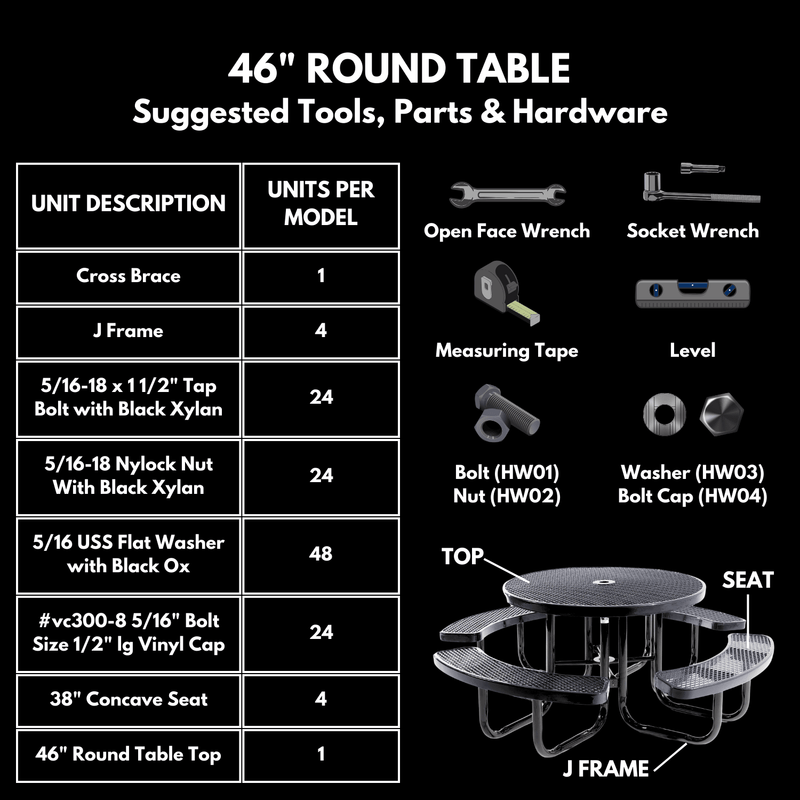 Load image into Gallery viewer, Traditional Square &amp; Round Outdoor Picnic Tables - Coated Outdoor Furniture
