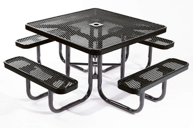 Traditional Square & Round Outdoor Picnic Tables - Coated Outdoor Furniture