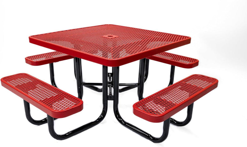 Load image into Gallery viewer, Traditional Square &amp; Round Outdoor Picnic Tables - Coated Outdoor Furniture
