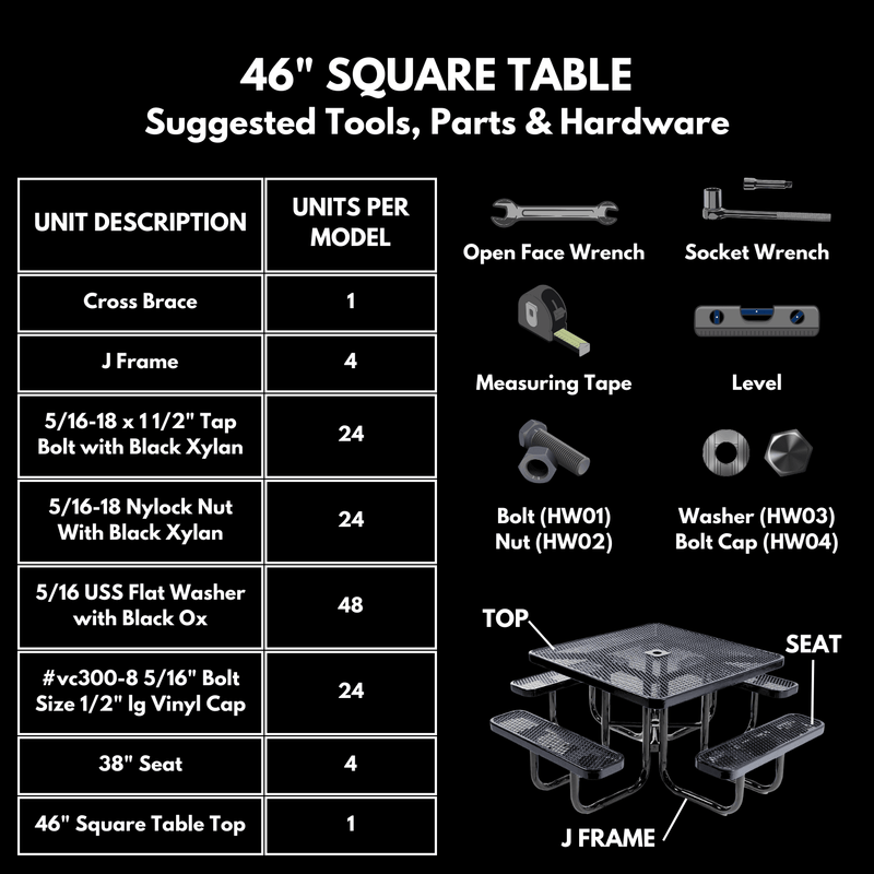 Load image into Gallery viewer, Traditional Square &amp; Round Outdoor Picnic Tables - Coated Outdoor Furniture
