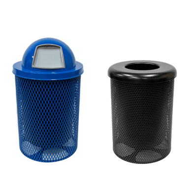 Weatherproof Metal Outdoor Trash Receptacles - Coated Outdoor Furniture